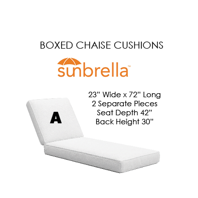 Boxed Chaise Lounge Replacement Cushion 23" wide x 72" Long